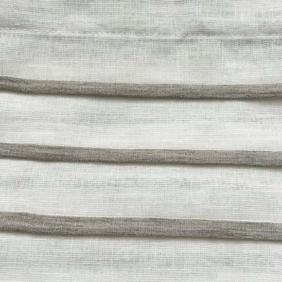 Taupe Striped Sheer Rod Pocket Curtain Panels - Set of 4 Panels - Picture 4 of 4
